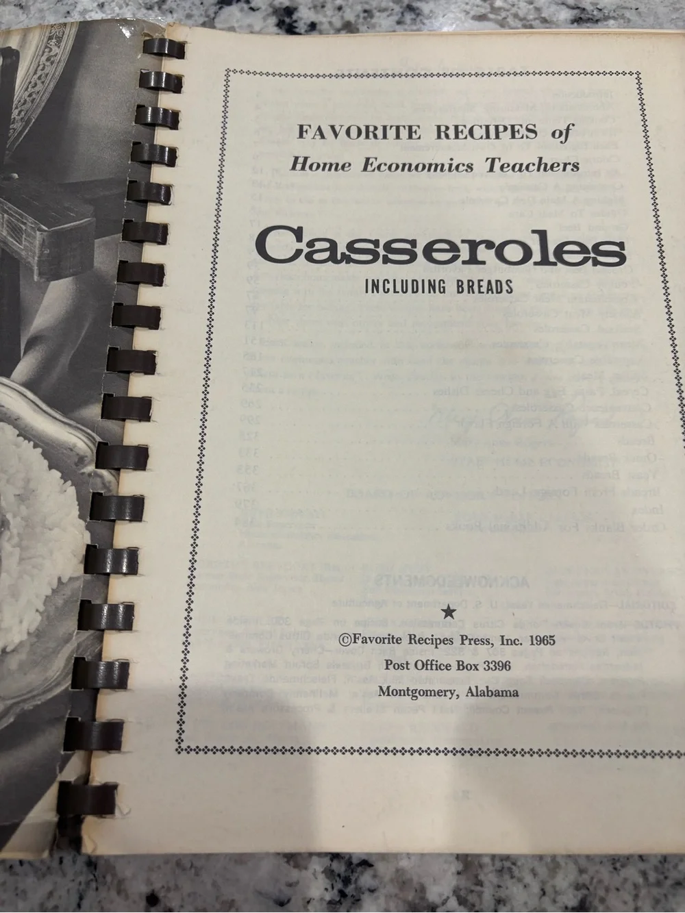 Lot of 2 Vtg Home Economics Teachers Cookbooks 1965 Casseroles & 1982 Desserts